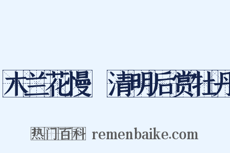 木兰花慢·清明后赏牡丹是什么意思的图片
